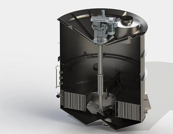Discontinuous sugar crystallisation agitators